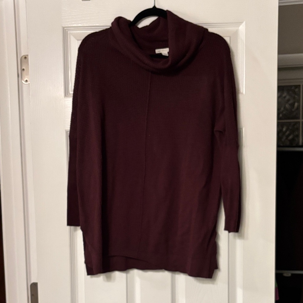 Cozy Burgundy Cowl Neck Women's Sweater